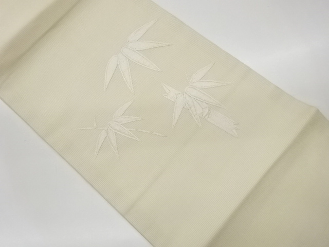 JAPANESE HIRAKI NAGOYA OBI FOR SUMMER / EMBROIDERY / BAMBOO